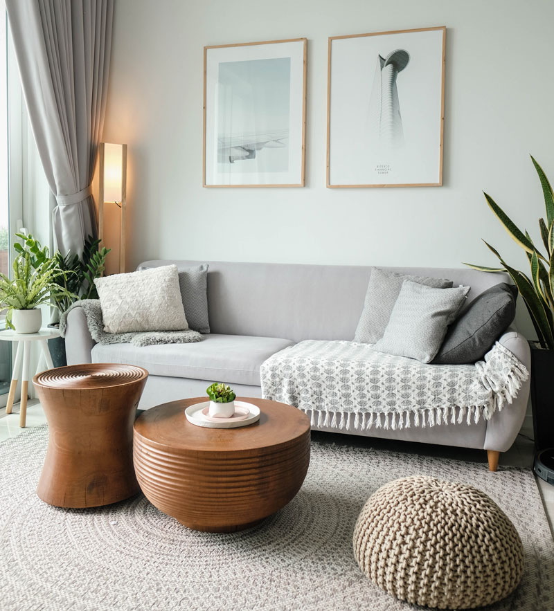 Arquitectura interior con plantas